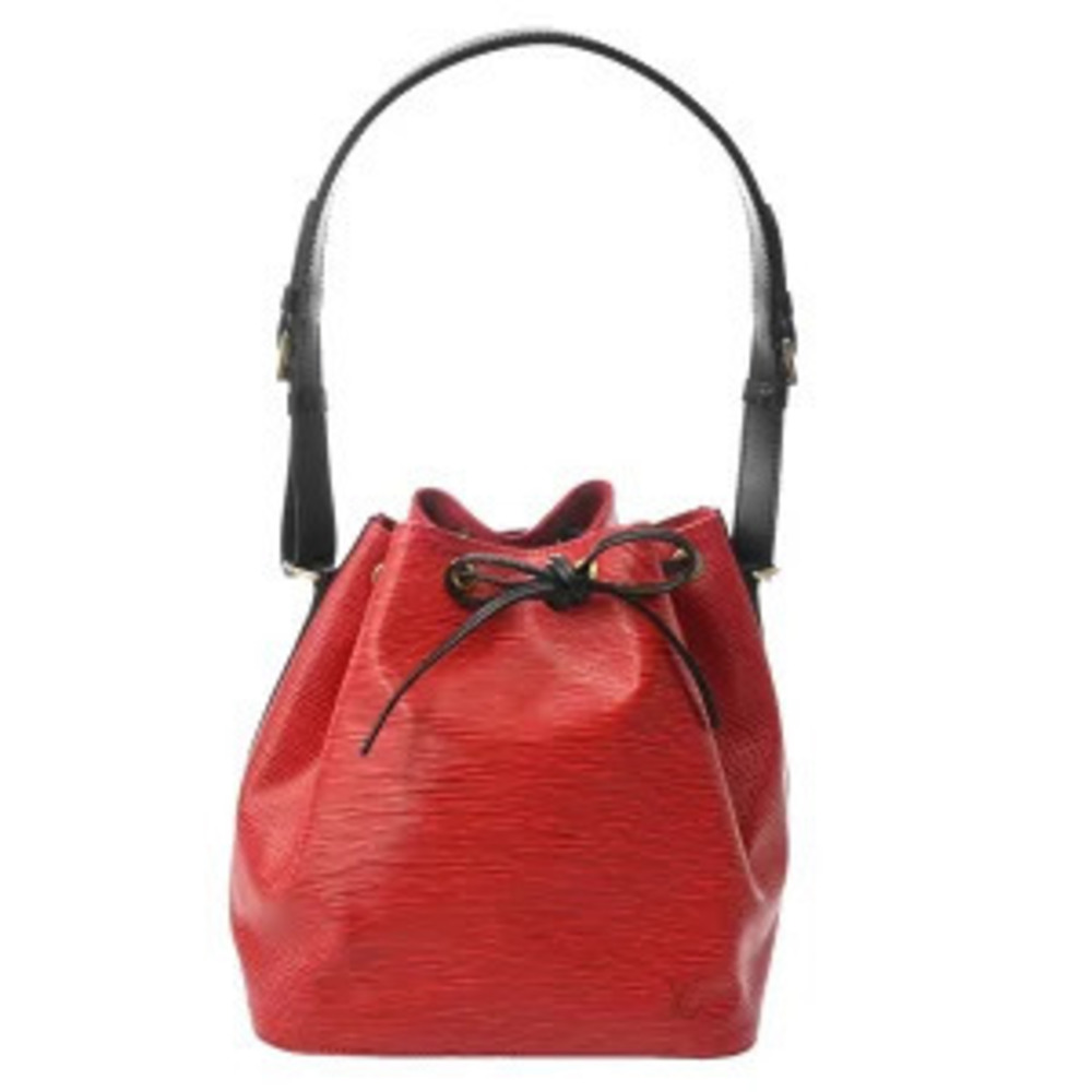 Louis Vuitton Epi Noe Bicolor Leather Shoulder Bag Noir Black Red